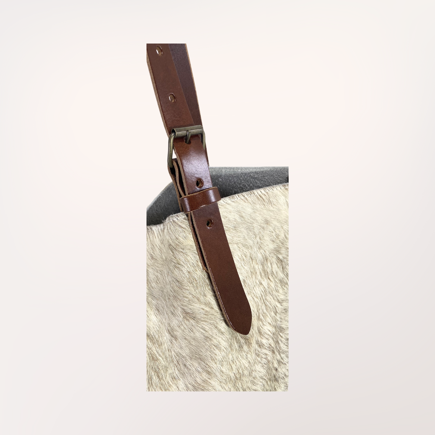 SAC CABAS PEAU DE VACHE NATURELLE BROWN SWISS #27/064