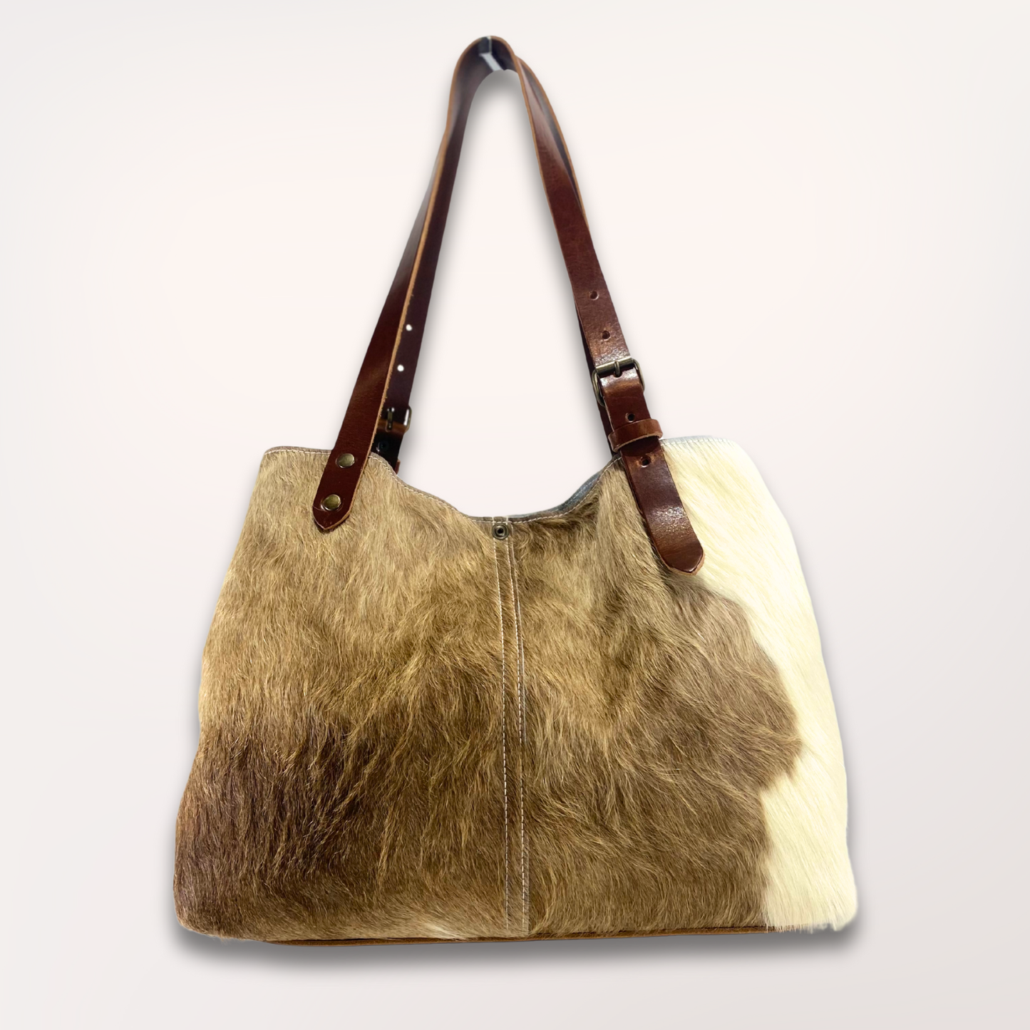 BROWN SWISS NATURAL COWHIDE TOTE BAG #13/072