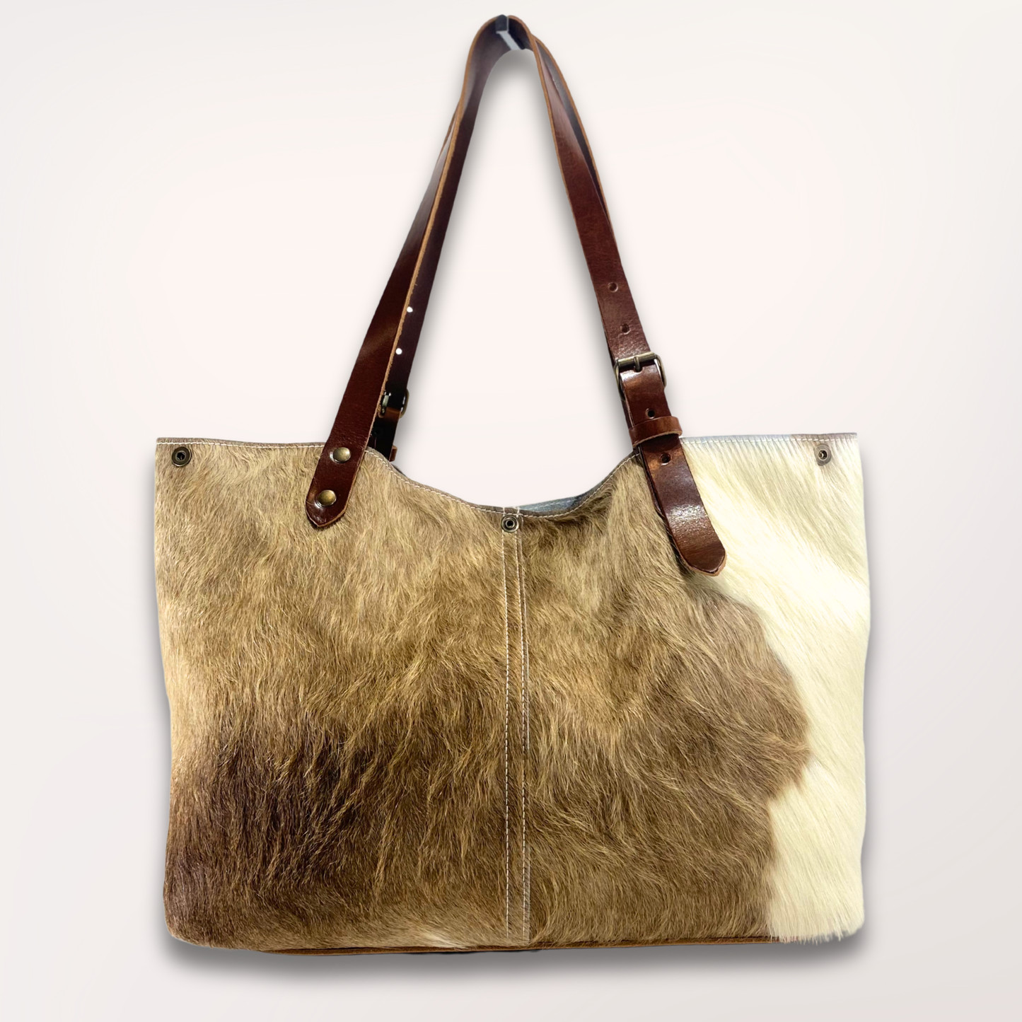 BROWN SWISS NATURAL COWHIDE TOTE BAG #13/072