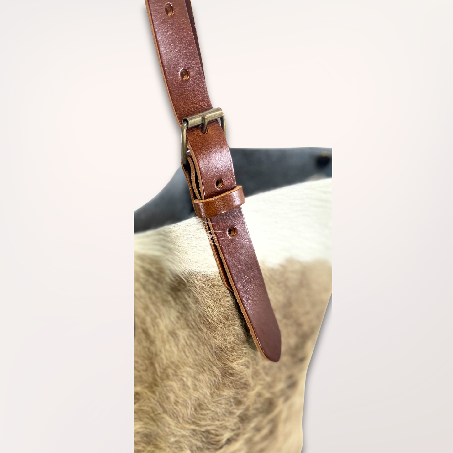 BROWN SWISS NATURAL COWHIDE TOTE BAG #13/072