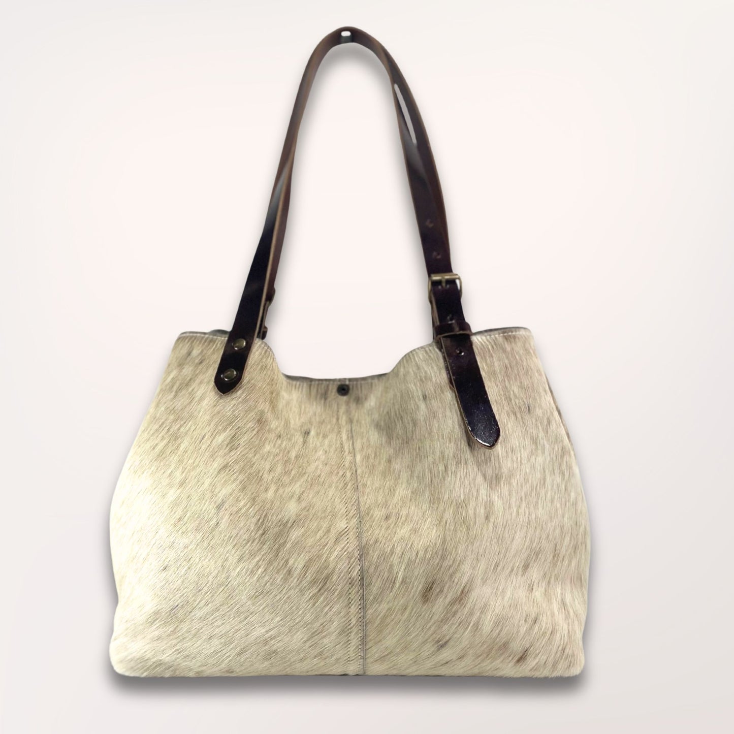 SAC CABAS PEAU DE VACHE NATURELLE BROWN SWISS #27/106