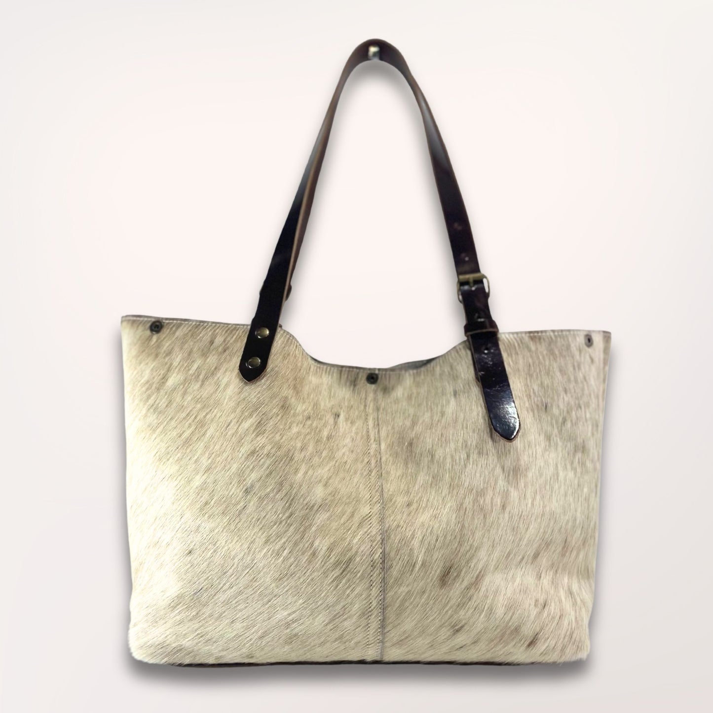 SAC CABAS PEAU DE VACHE NATURELLE BROWN SWISS #27/106