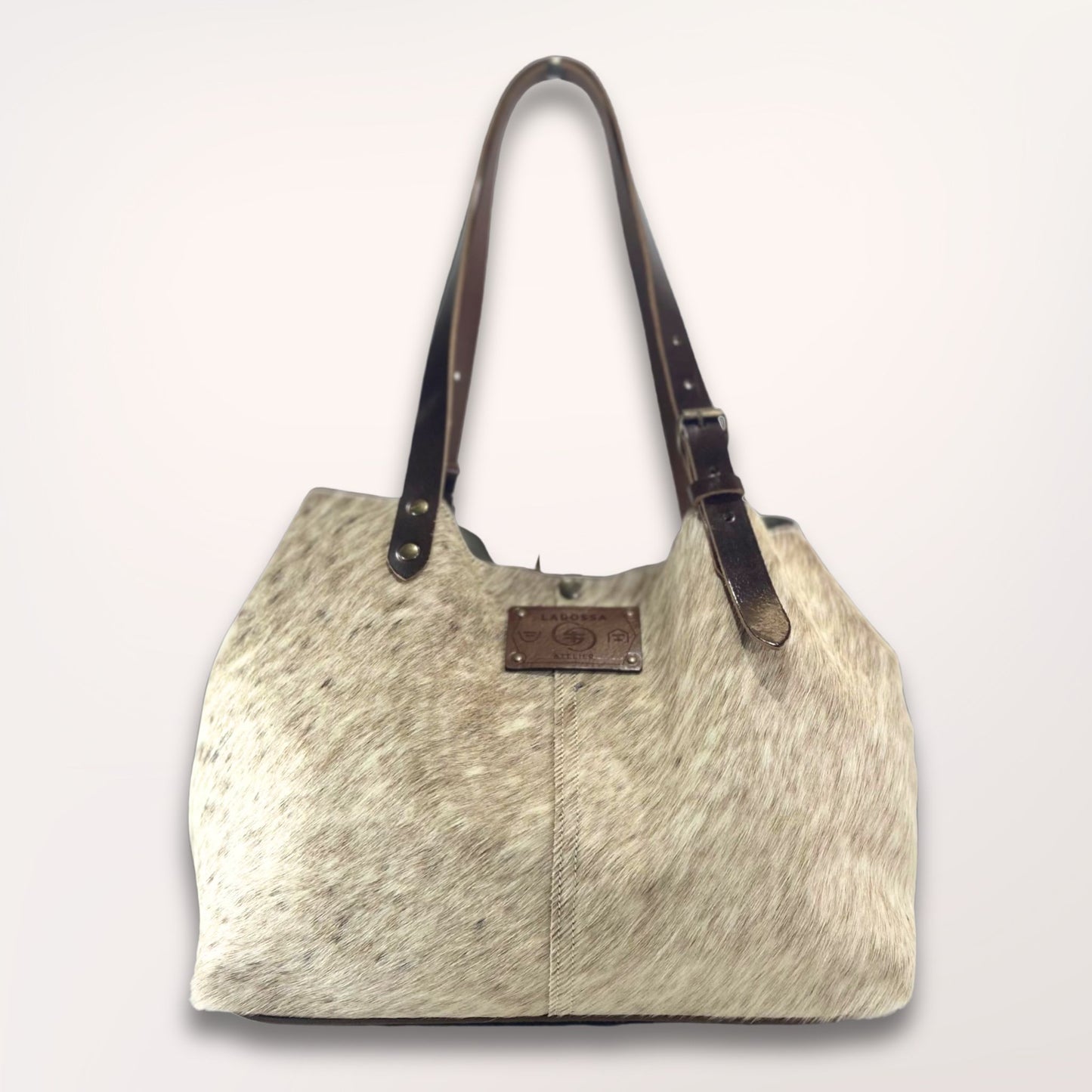 SAC CABAS PEAU DE VACHE NATURELLE BROWN SWISS #27/106