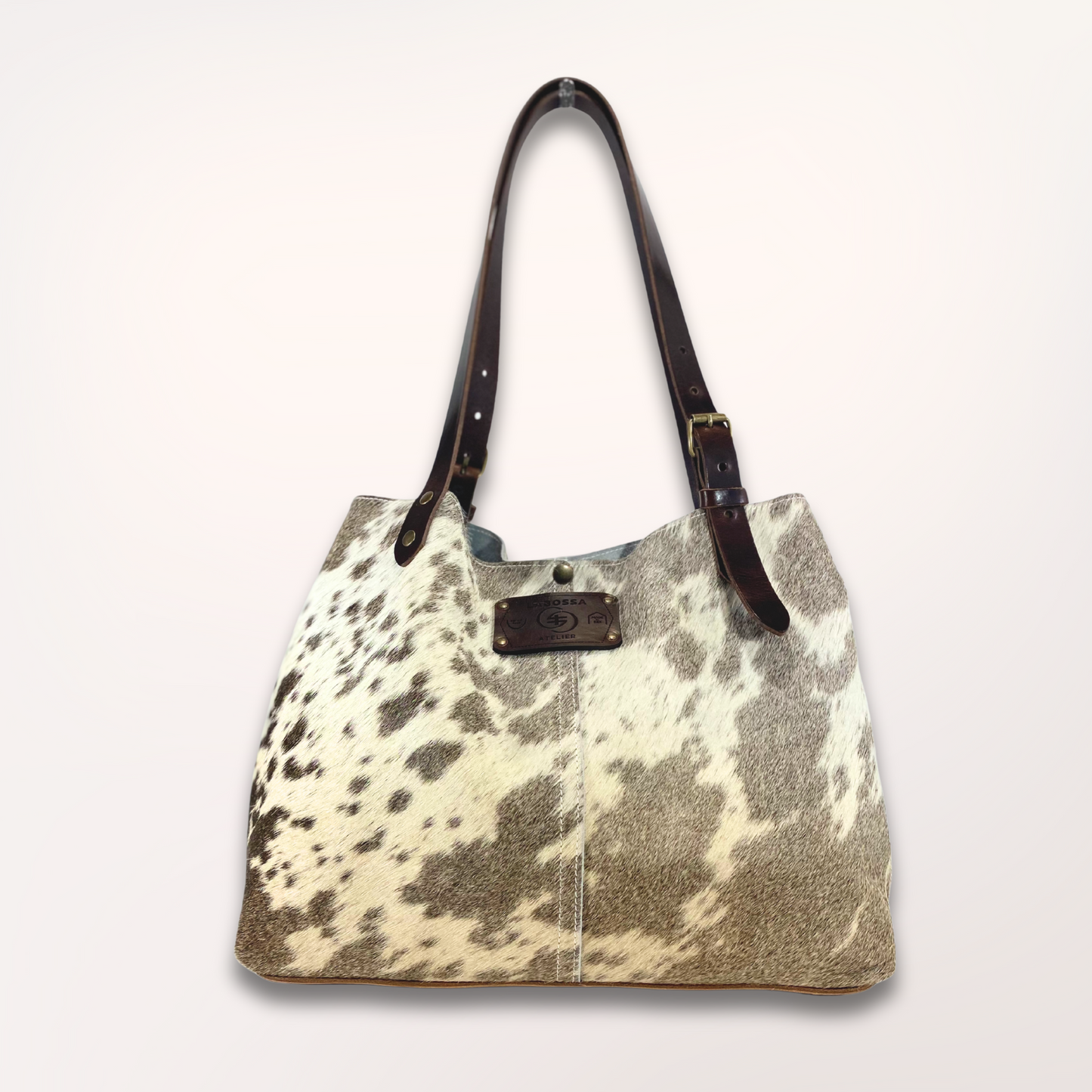 SAC CABAS PEAU DE VACHE NATURELLE GASCONNE # 27/046