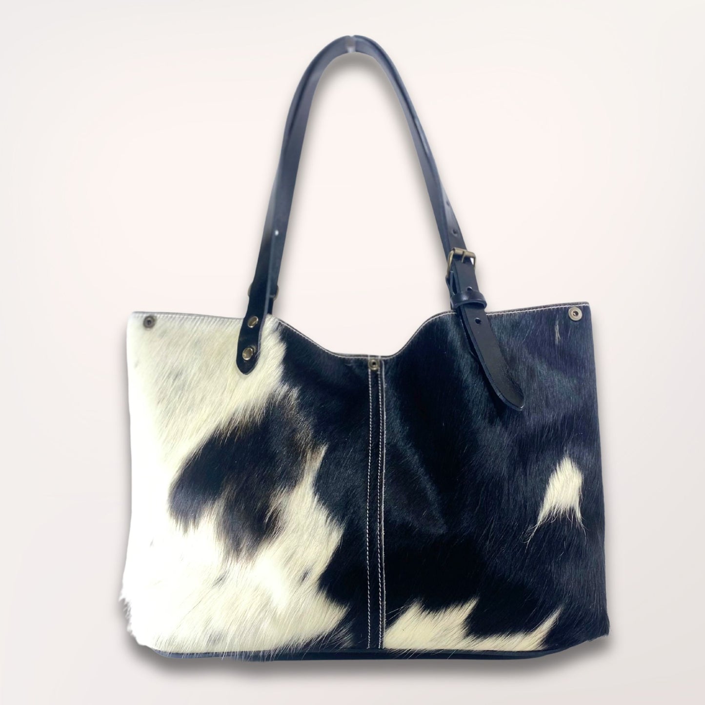 SAC CABAS PEAU DE VACHE NATURELLE HOLSTEIN #13/111