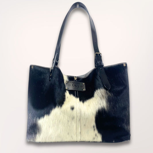 SAC CABAS PEAU DE VACHE NATURELLE HOLSTEIN #13/111