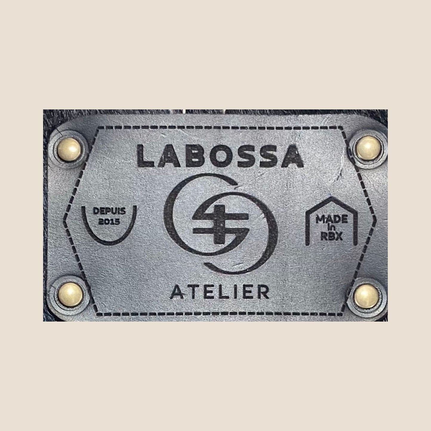 Patch extérieur cabas Holstein #27/128 – détail artisanal Labossa Atelier