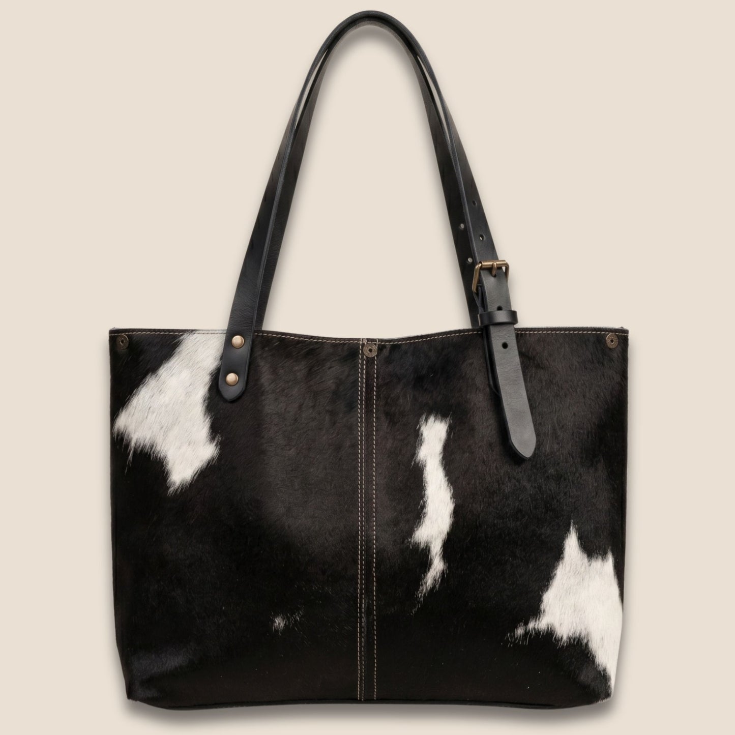Sac cabas Holstein #27/130 vue de dos – motif noir et blanc naturel