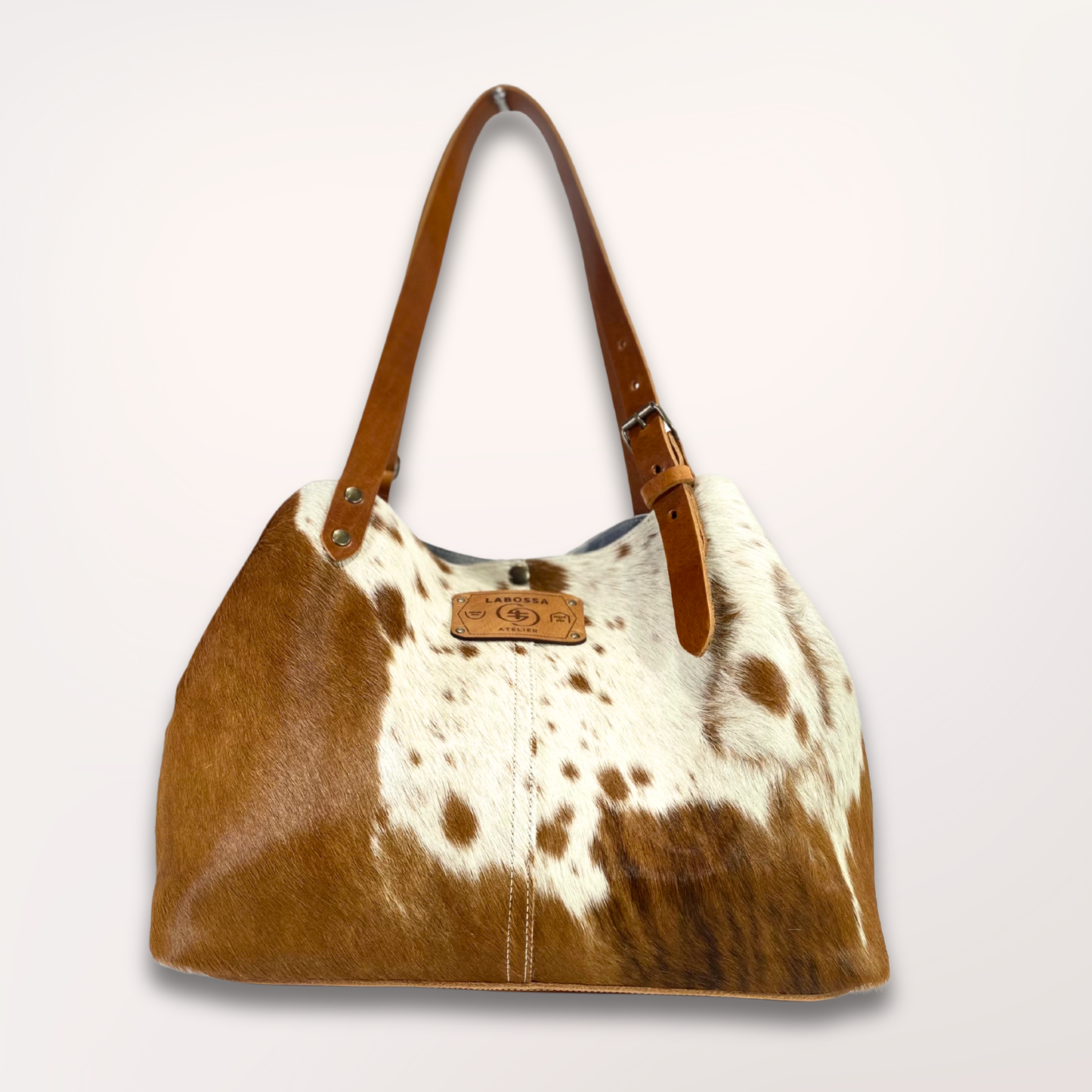 SAC CABAS PEAU DE VACHE NATURELLE MONTBELIARDE #27/052