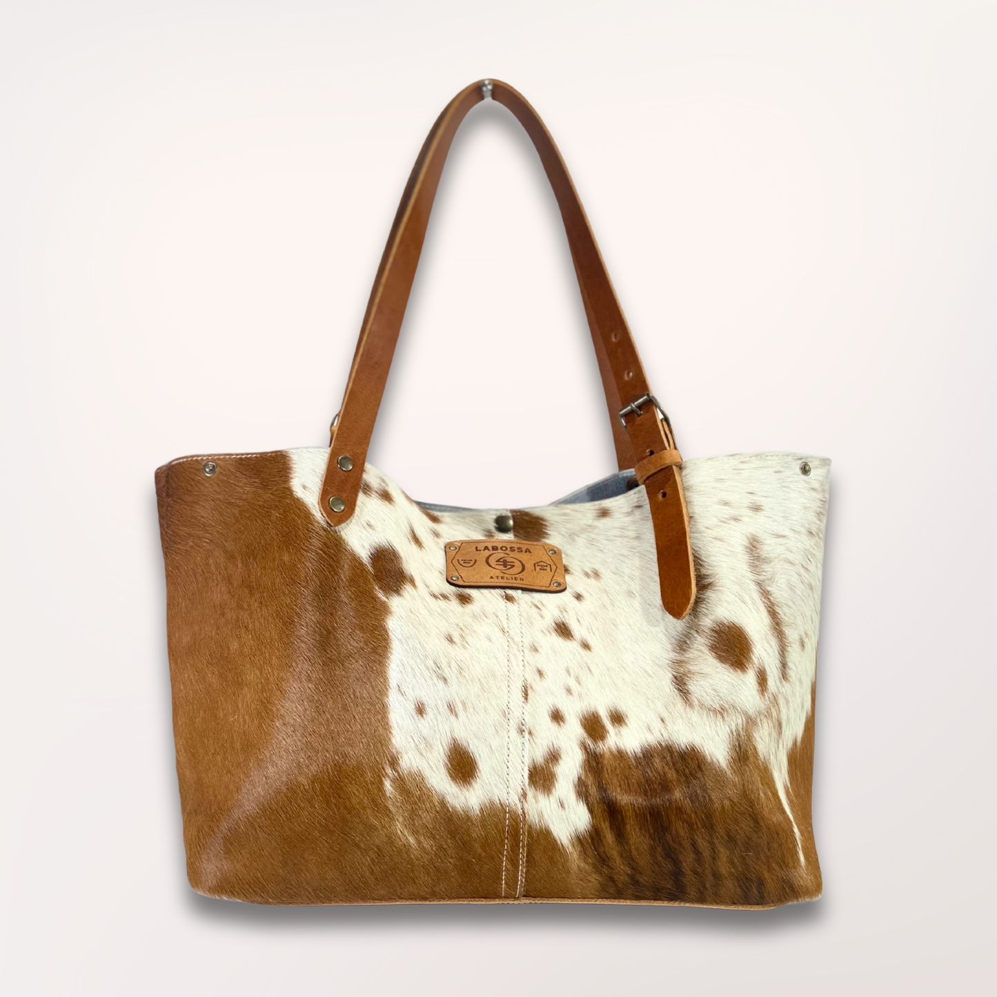 SAC CABAS PEAU DE VACHE NATURELLE MONTBELIARDE #27/052