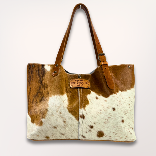 SAC CABAS PEAU DE VACHE NATURELLE MONTBELIARDE #27/053