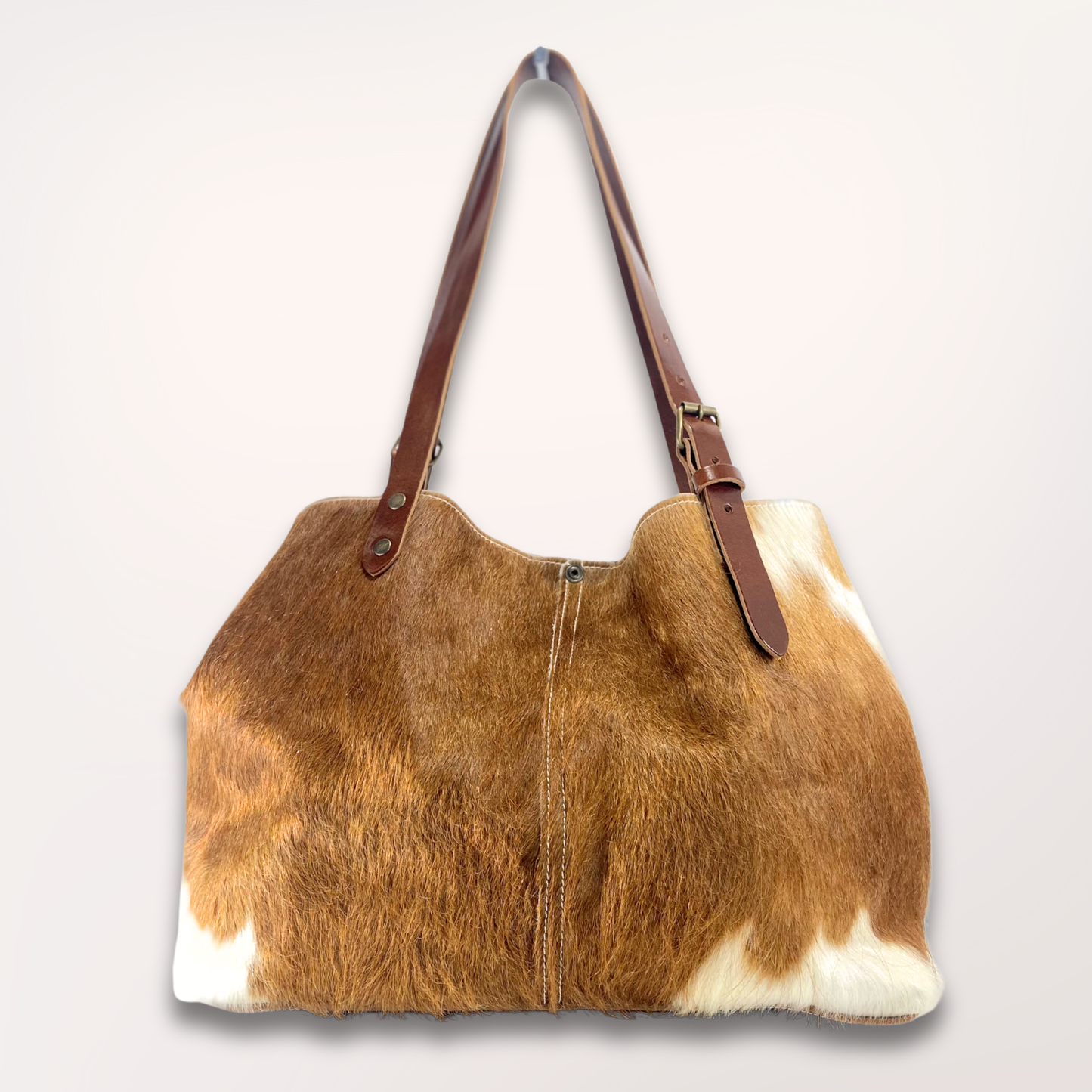 SAC CABAS PEAU DE VACHE NATURELLE MONTBELIARDE #27/075