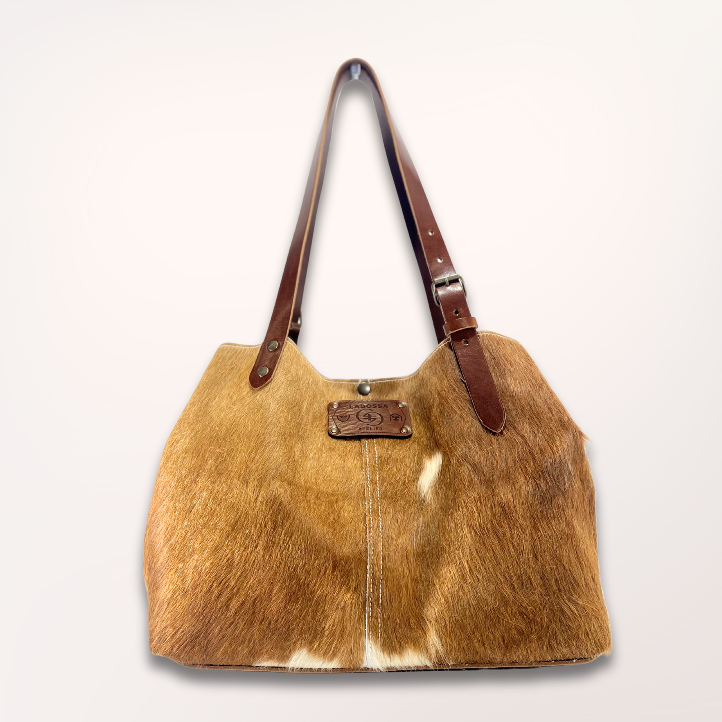 SAC CABAS PEAU DE VACHE NATURELLE MONTBELIARDE #27/075