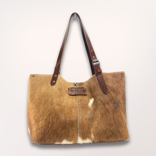 SAC CABAS PEAU DE VACHE NATURELLE MONTBELIARDE #27/075