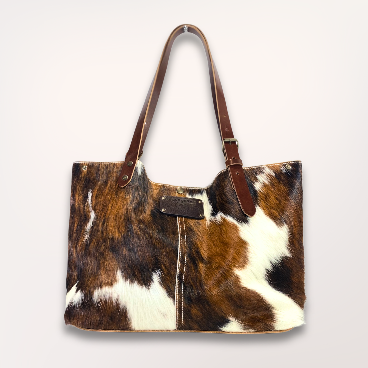 SAC CABAS PEAU DE VACHE NATURELLE NORMANDE #13/056