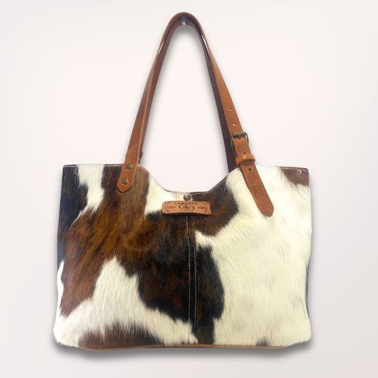 SAC CABAS PEAU DE VACHE NATURELLE NORMANDE #13/078