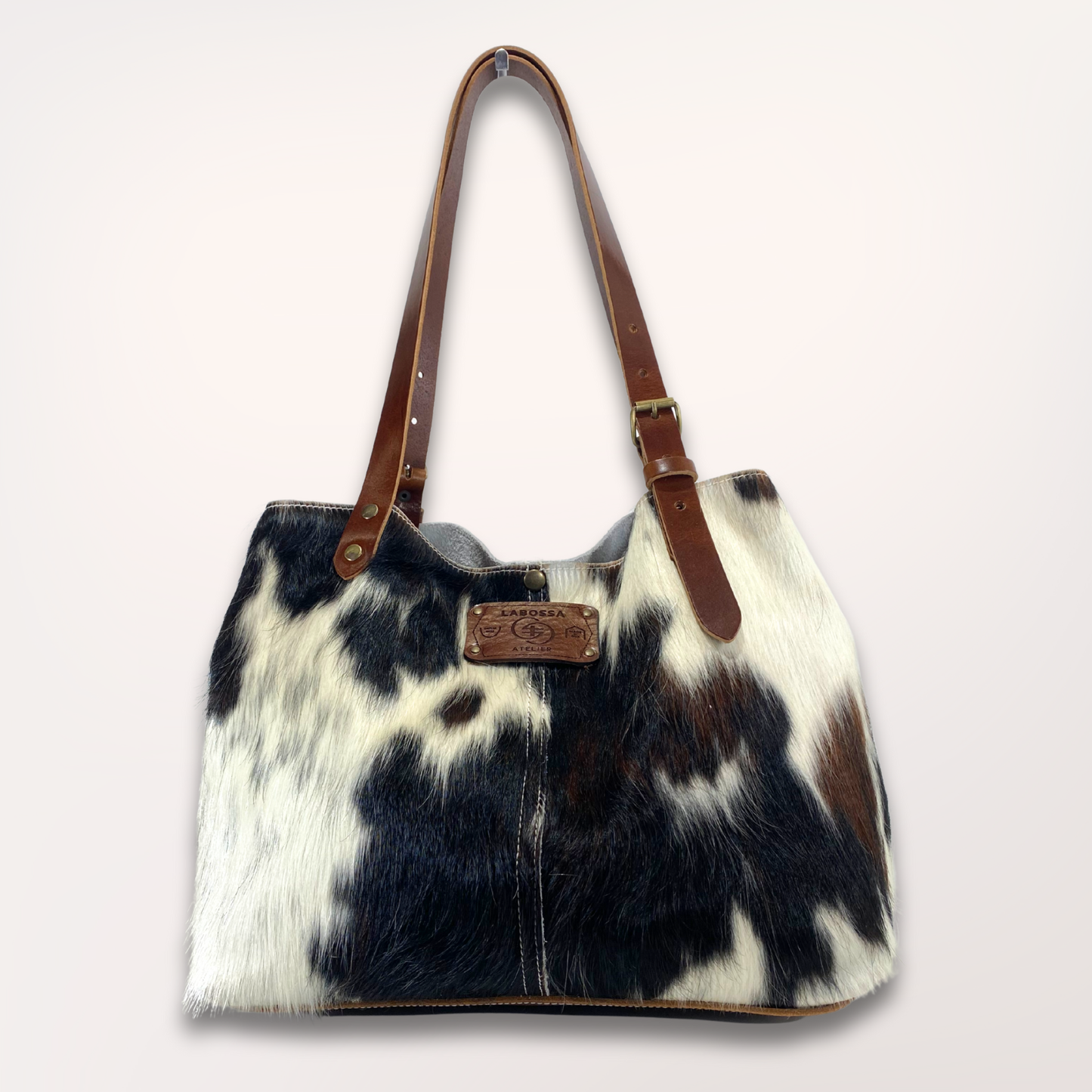 SAC CABAS PEAU DE VACHE NATURELLE NORMANDE #13/079