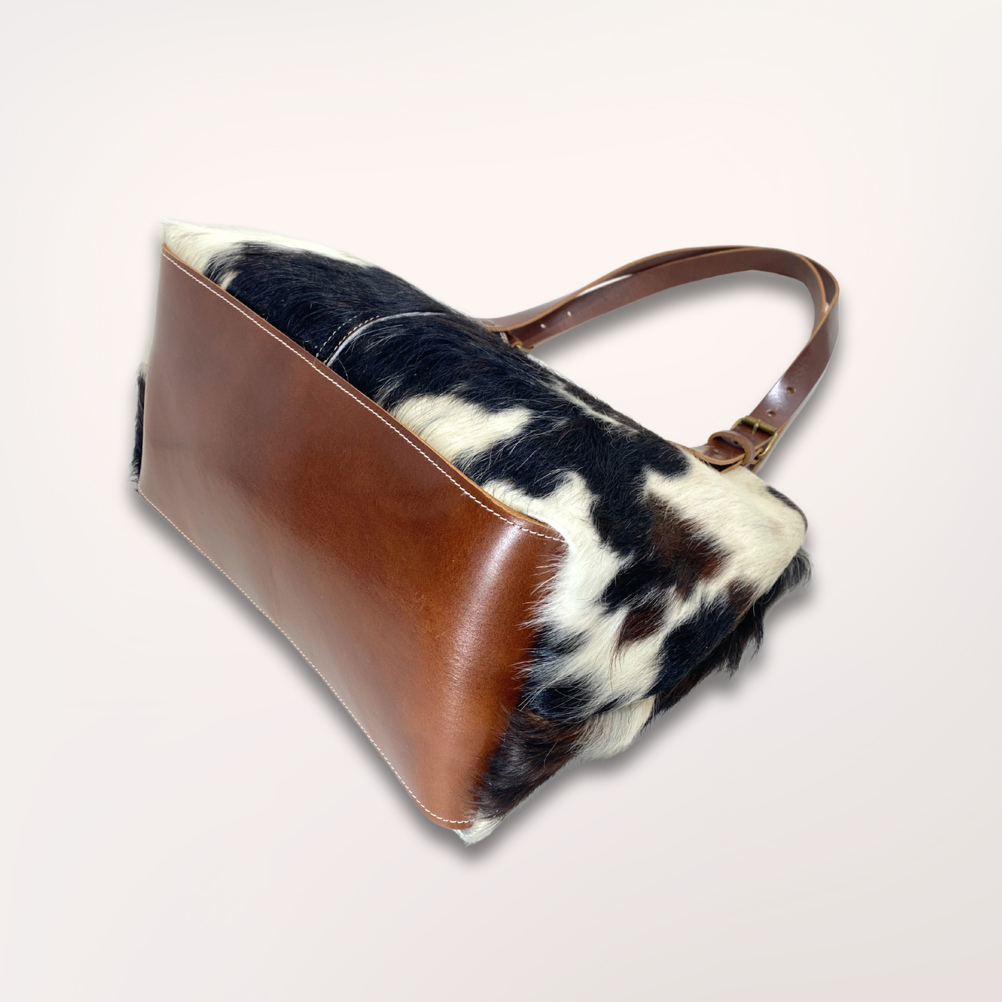 SAC CABAS PEAU DE VACHE NATURELLE NORMANDE #13/079