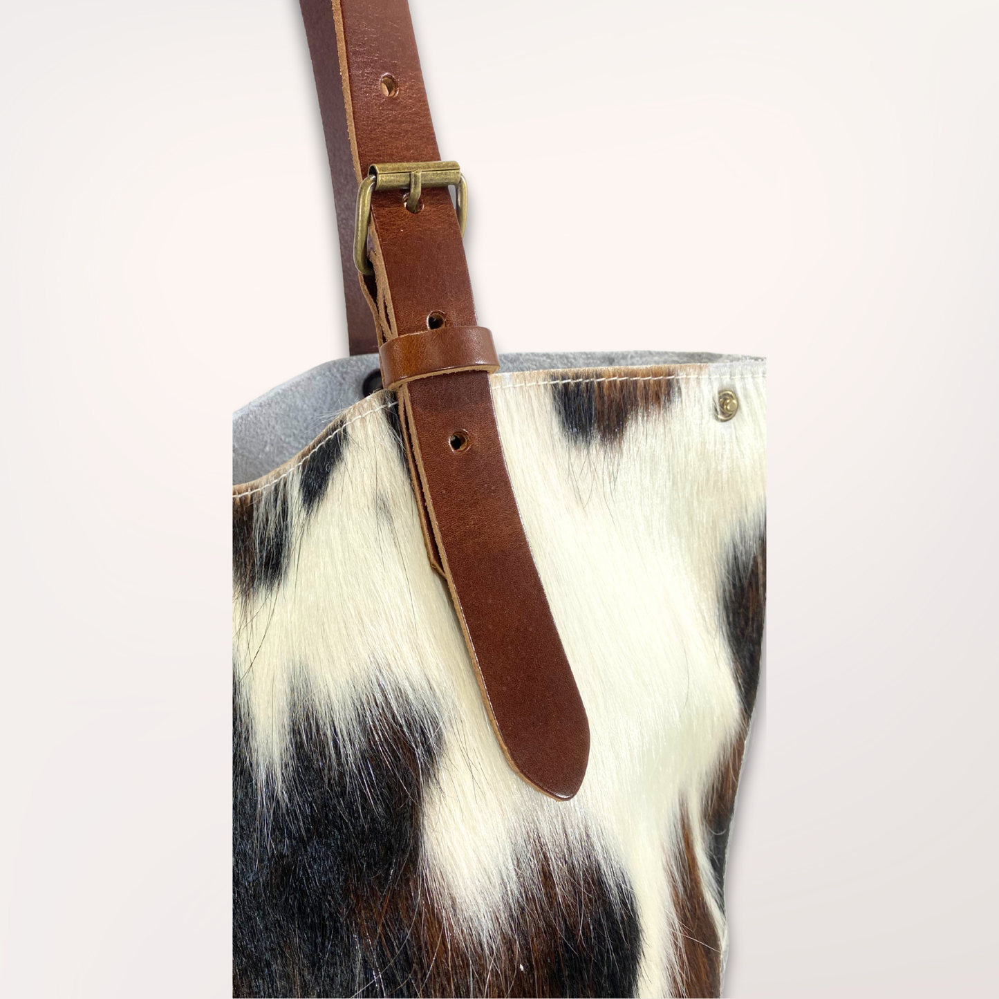 SAC CABAS PEAU DE VACHE NATURELLE NORMANDE #13/079