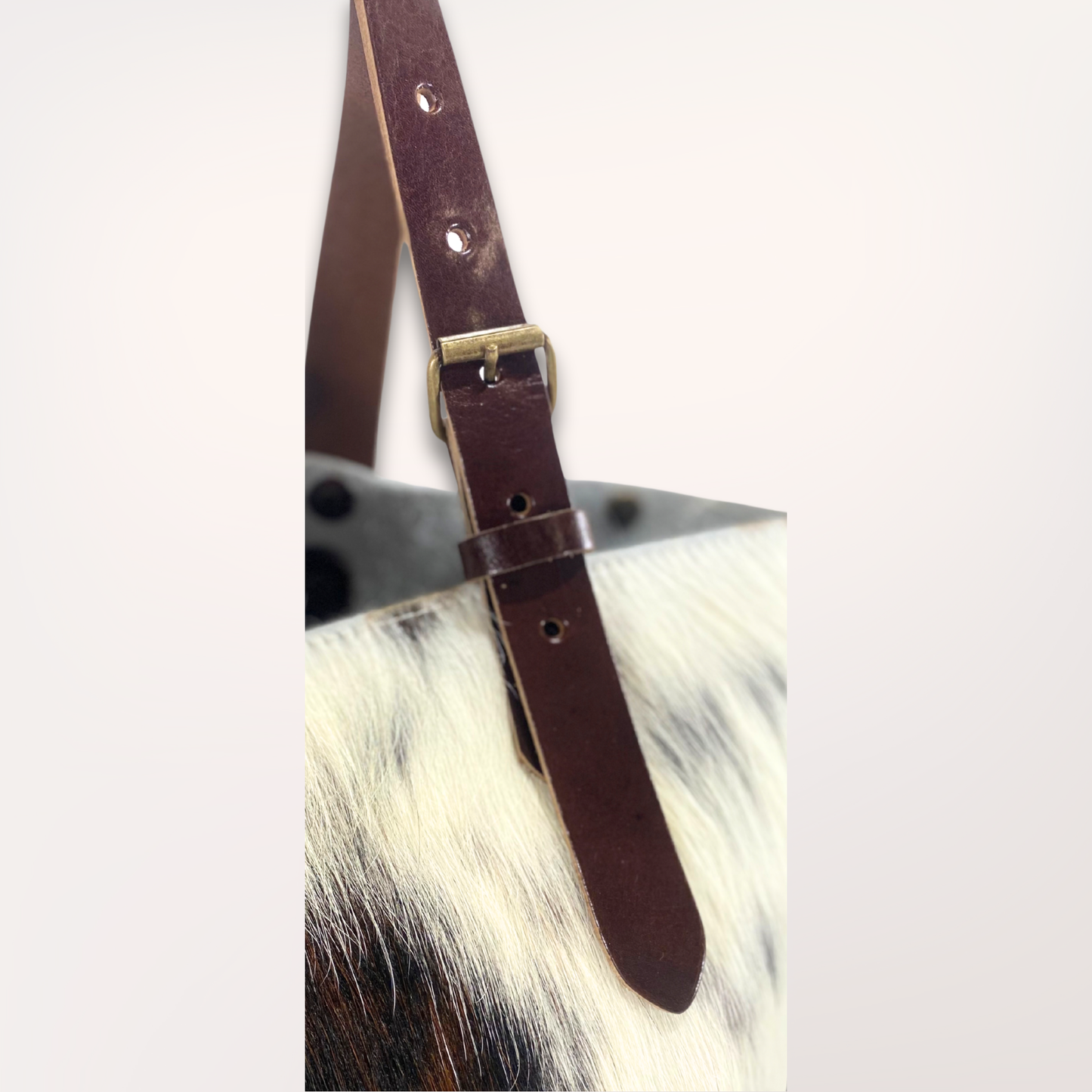 SAC CABAS PEAU DE VACHE NATURELLE NORMANDE #13/110