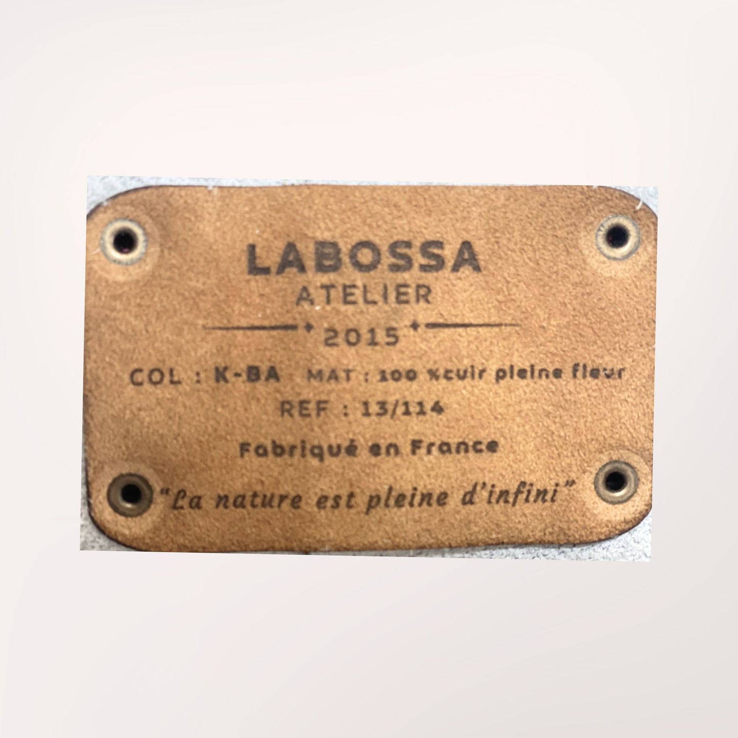 Patch intérieur numéroté du cabas Normande #13/114, certificat d'authenticité