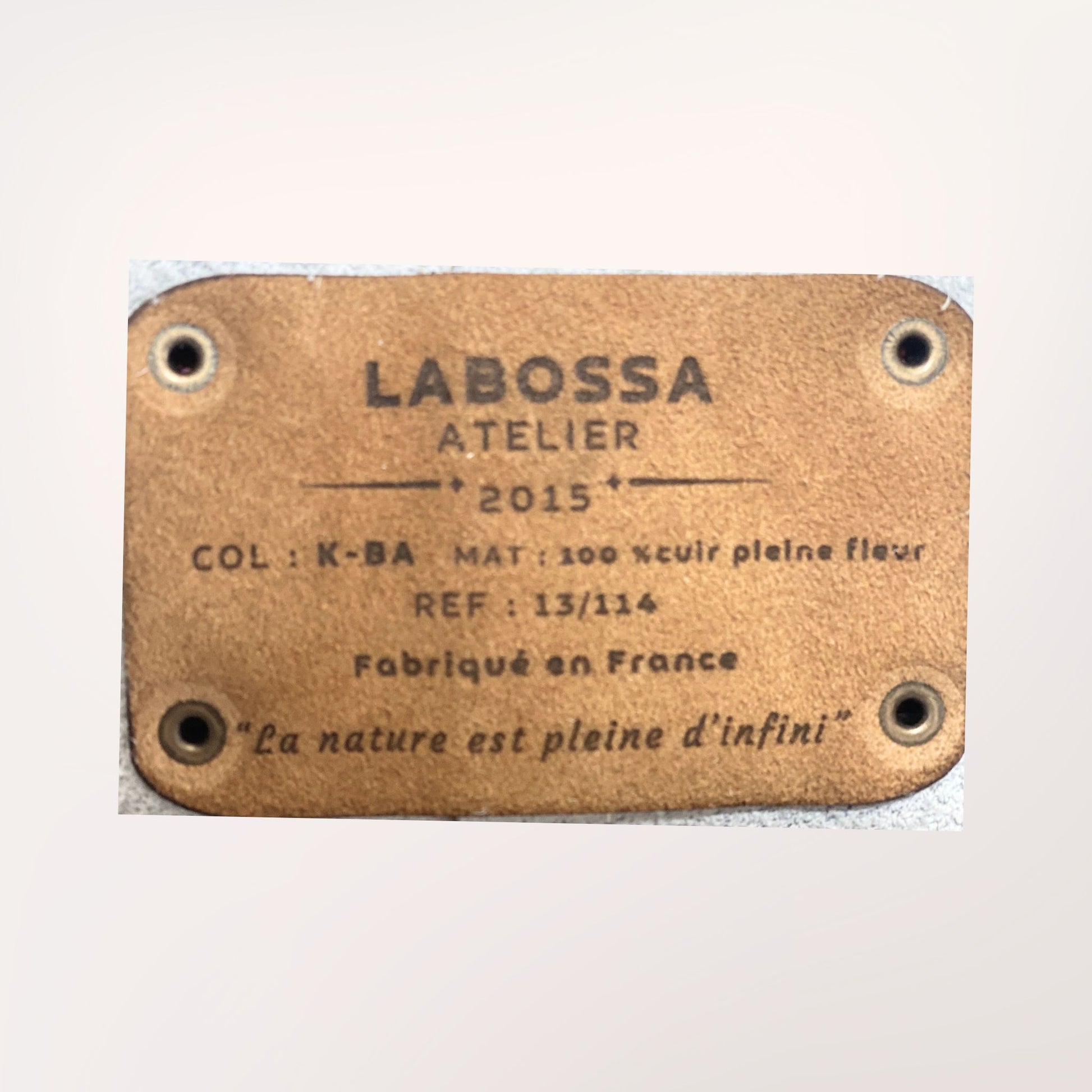 Patch intérieur numéroté du cabas Normande #13/114, certificat d'authenticité