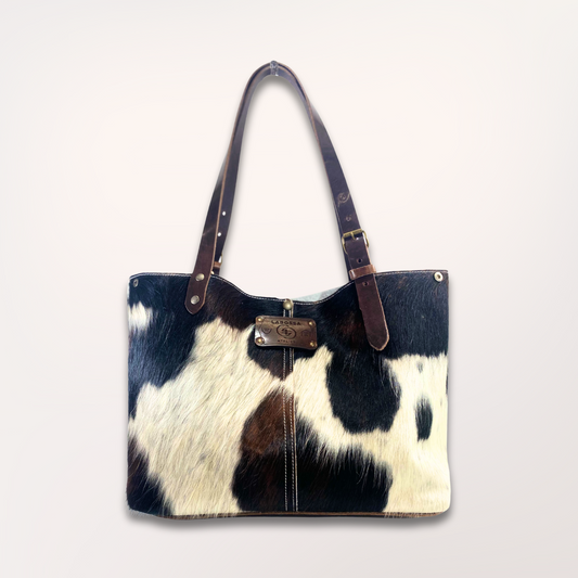 SAC CABAS PEAU DE VACHE NATURELLE NORMANDE 27/039