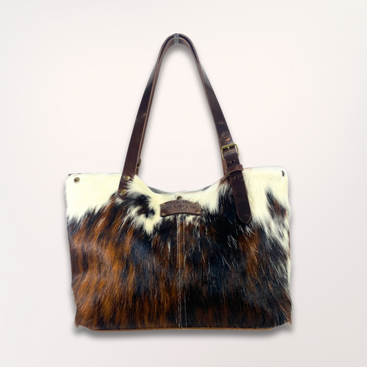 SAC CABAS PEAU DE VACHE NATURELLE NORMANDE 27/044