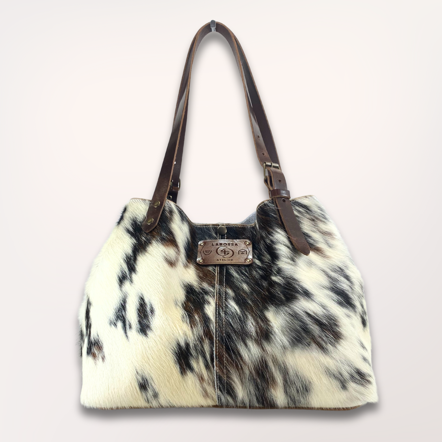 SAC CABAS PEAU DE VACHE NATURELLE NORMANDE #27/049