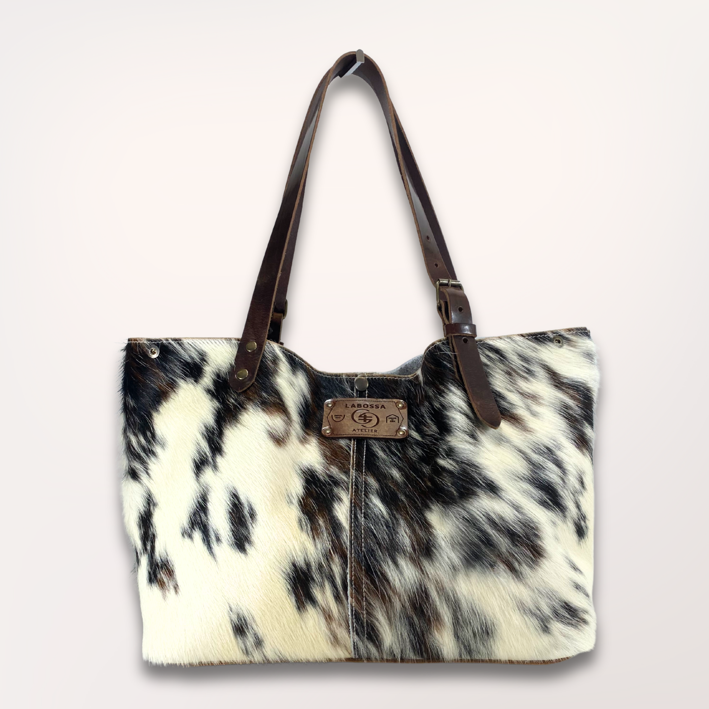 SAC CABAS PEAU DE VACHE NATURELLE NORMANDE #27/049