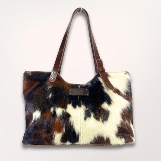 SAC CABAS PEAU DE VACHE NATURELLE NORMANDE #27/057