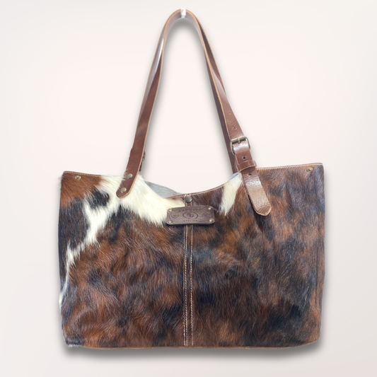 SAC CABAS PEAU DE VACHE NATURELLE NORMANDE #27/058