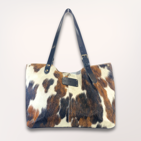 SAC CABAS PEAU DE VACHE NATURELLE NORMANDE #27/066