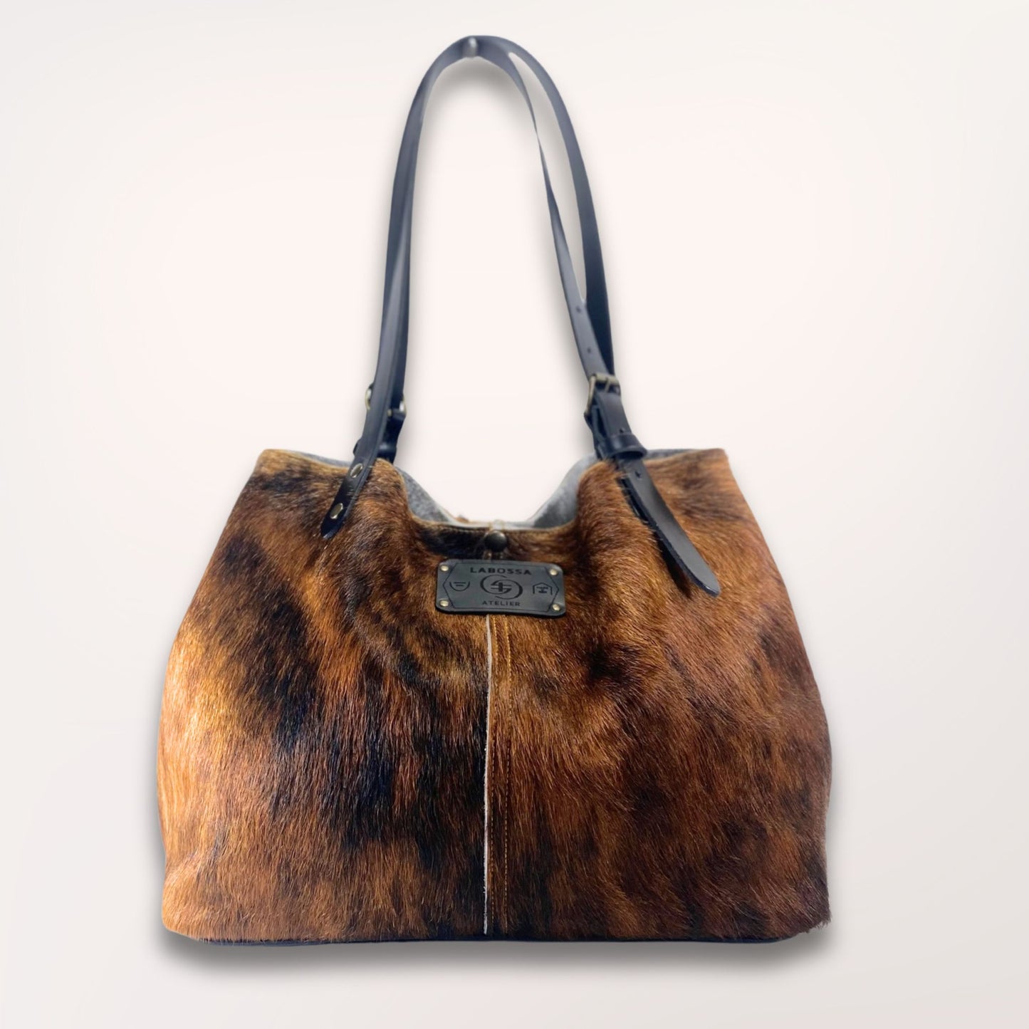 SAC CABAS PEAU DE VACHE NATURELLE NORMANDE #27/108