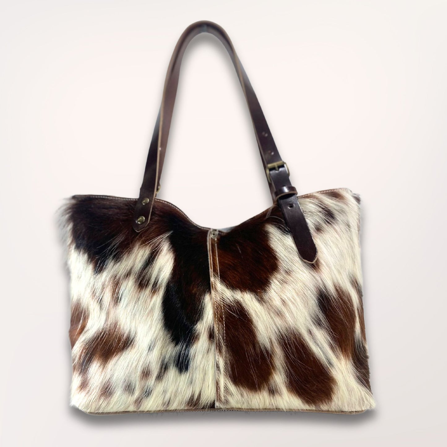 SAC CABAS PEAU DE VACHE NATURELLE NORMANDE #27/114