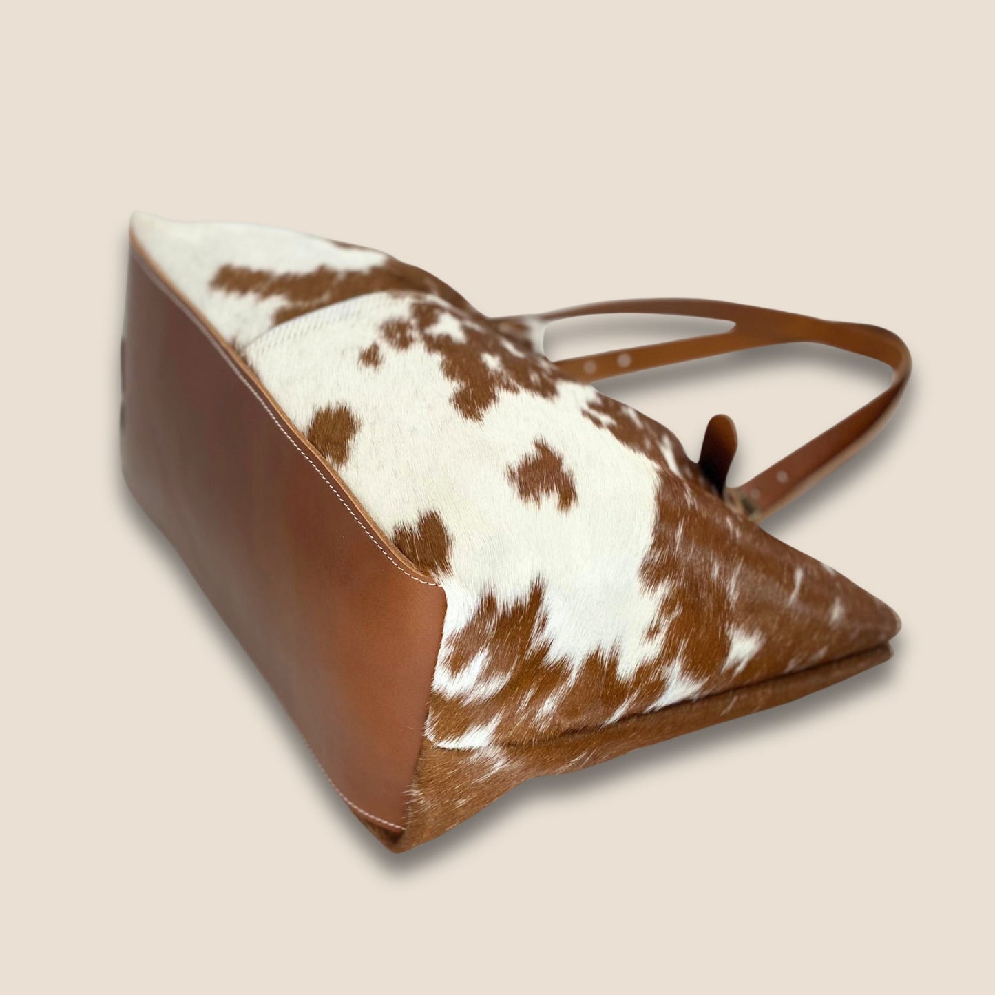 Fond cuir box 2mm cognac du cabas Montbéliarde N°13/133 – solidité et finition artisanale – Labossa Atelier