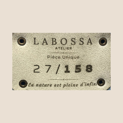 Cabas Holstein #27/158, détail du patch intérieur avec numéro gravé
