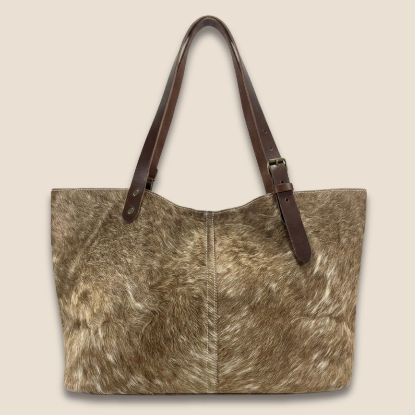 Cabas Labossa Brown Swiss #13/123 – vue de dos ouvert, structure en cuir Primavera 3 mm chocolat