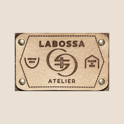 Patch extérieur en cuir noir du cabas Brown Swiss #13/134 – Labossa Atelier