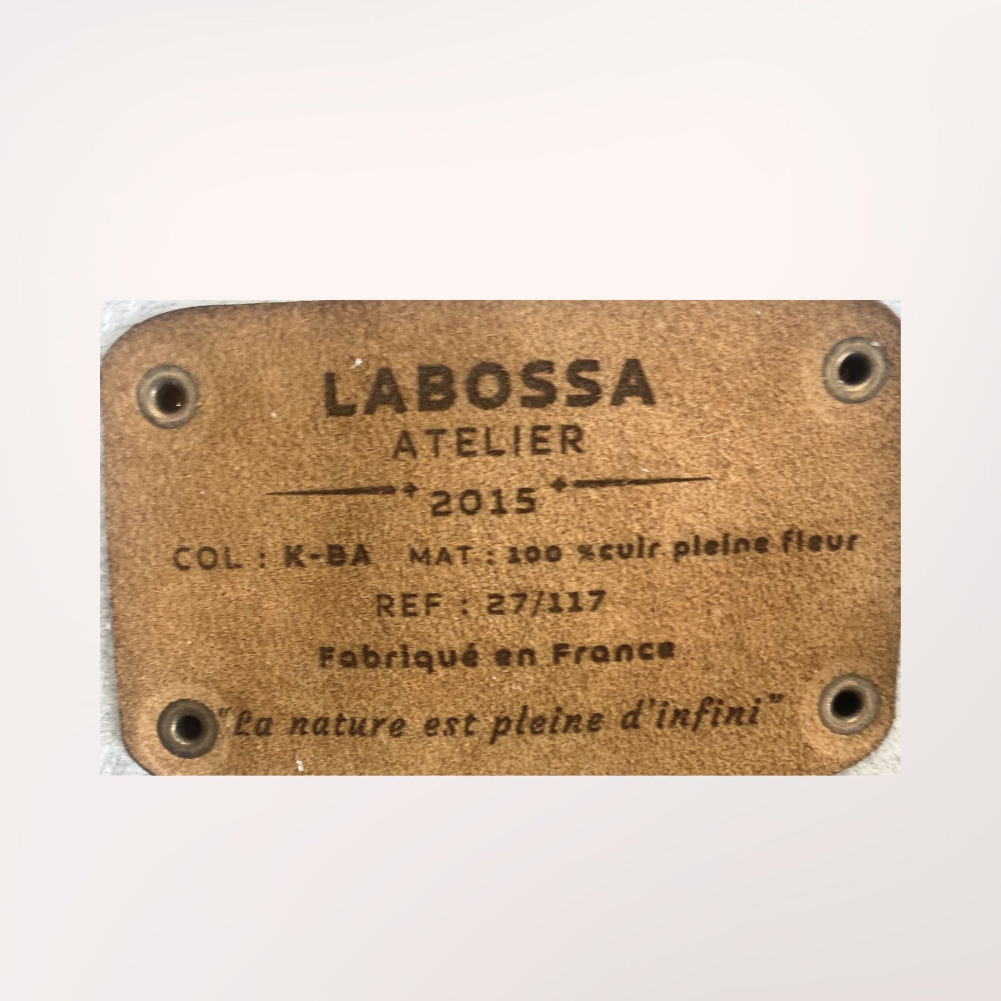 Patch intérieur du cabas Brown Swiss #27/117 avec carte d'authenticité – Labossa Atelier