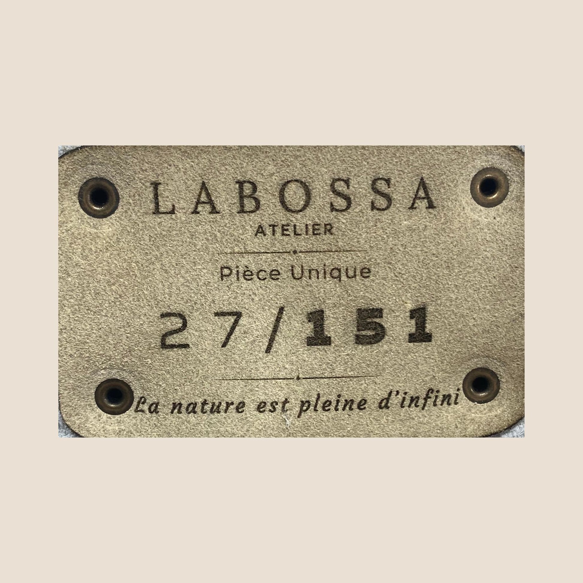 patch interieur cuir gravé pièce unique labossa