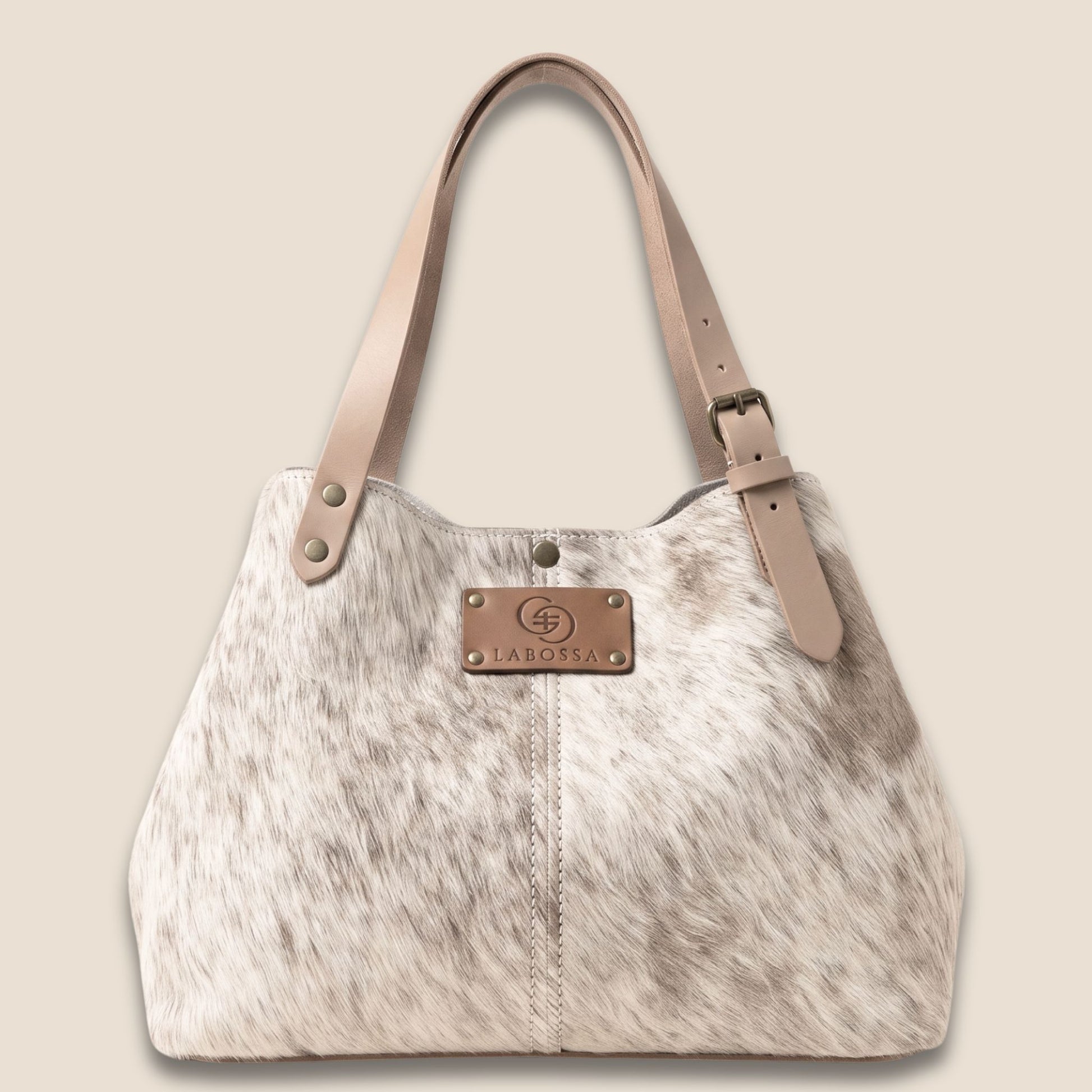 Cabas Brown Swiss beige #27/145 vu de face, forme resserrée