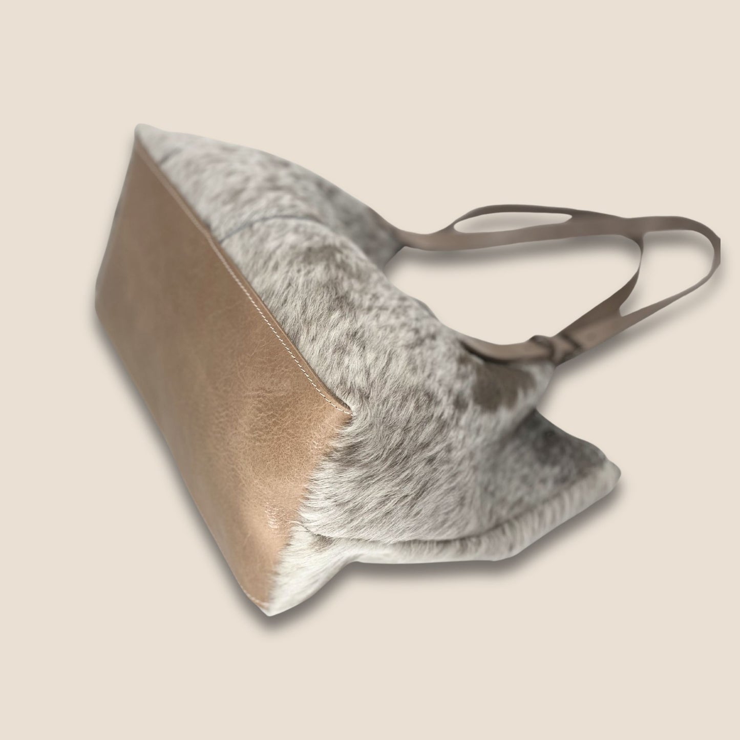 BROWN SWISS NATURAL COWHIDE TOTE BAG #13/072