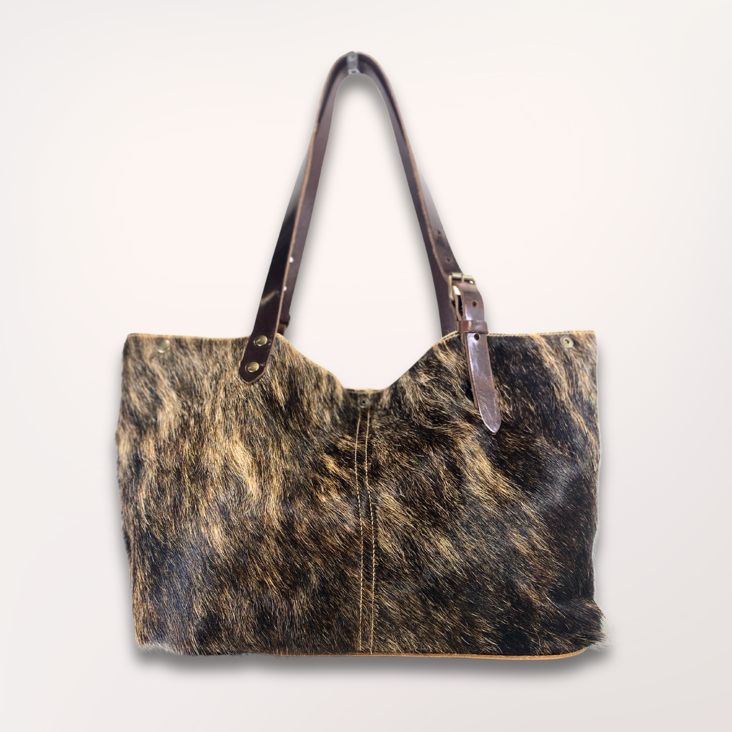 SAC CABAS PEAU DE VACHE NATURELLE SAÏNATA #13/051