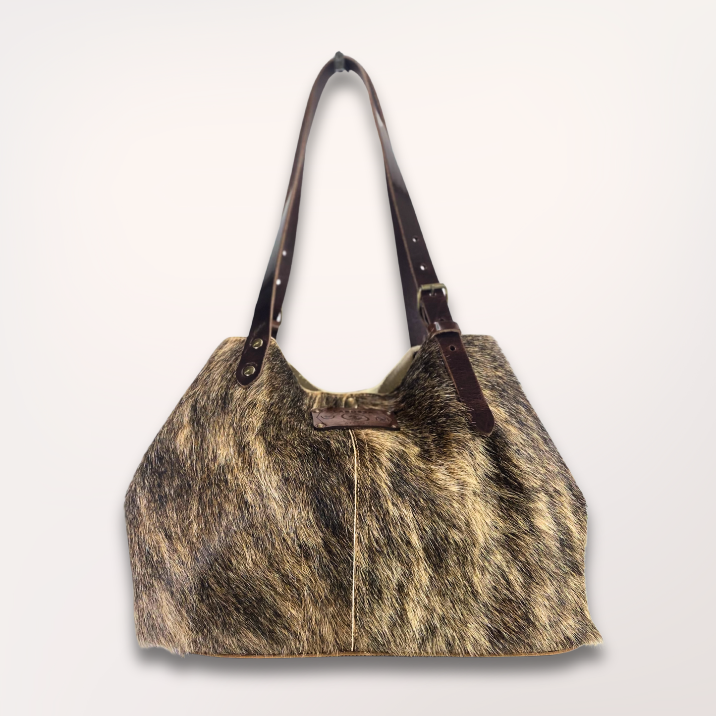 SAC CABAS PEAU DE VACHE NATURELLE SAÏNATA #13/051