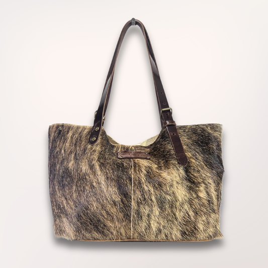 SAC CABAS PEAU DE VACHE NATURELLE SAÏNATA #13/051
