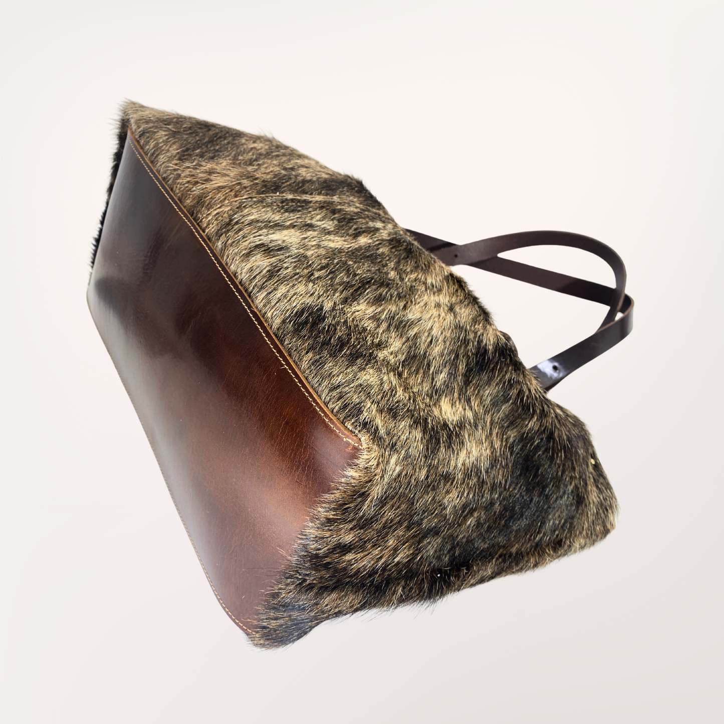 SAC CABAS PEAU DE VACHE NATURELLE SAÏNATA #13/051