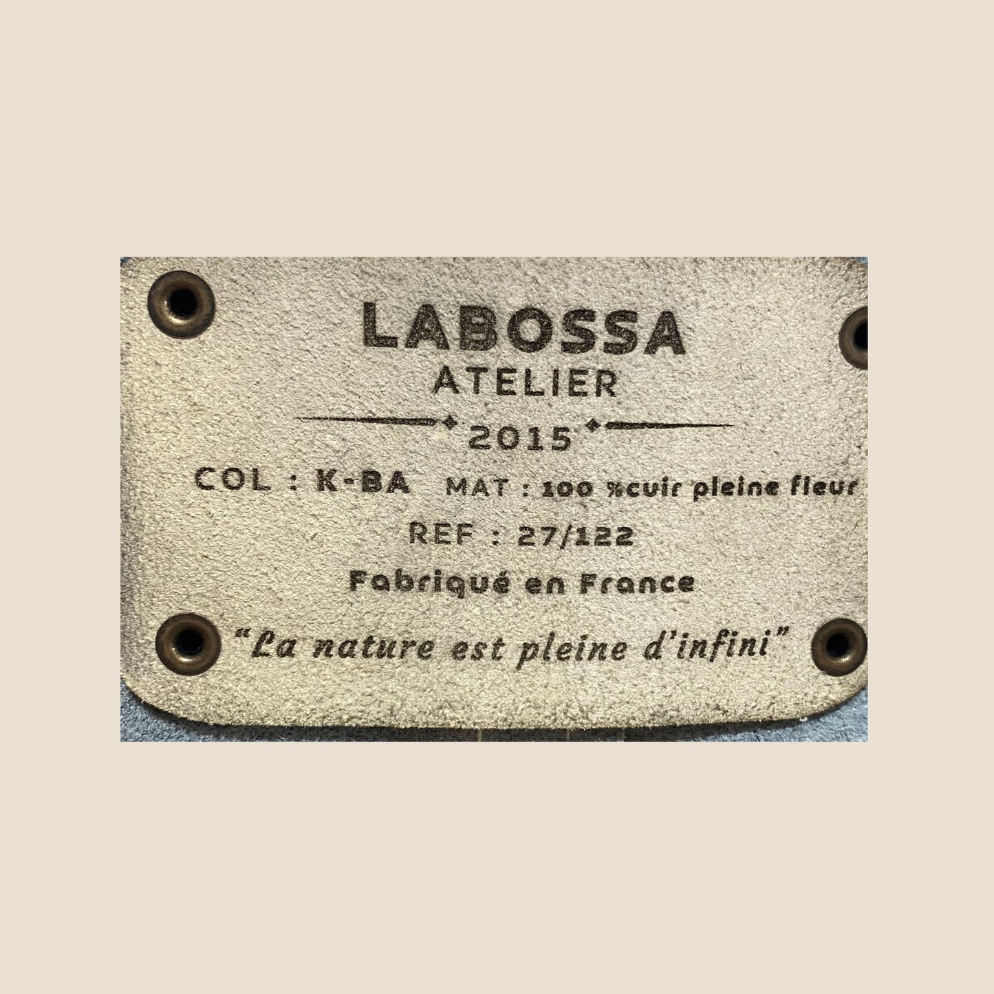 Cabas Labossa #27/122 – patch intérieur gravé, certificat d'authenticité édition limitée