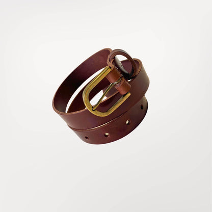 CEINTURE CUIR MARRON CHOCOLAT 30 mm enroulée - Labossa Atelier
