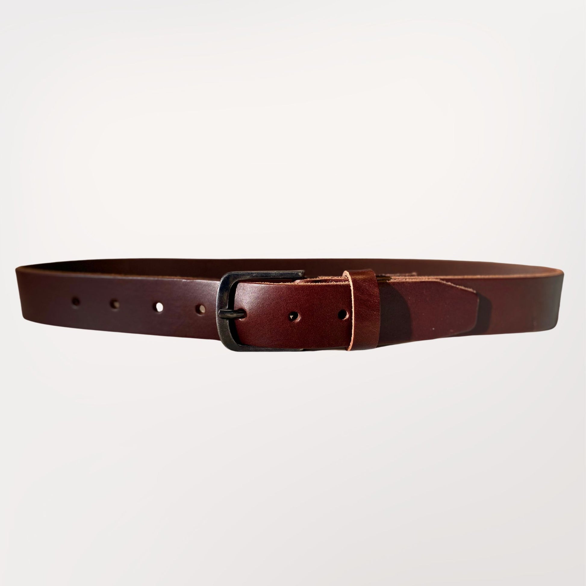 ceinture en cuir marron chocolat 4 cm avec boucle effet canon de fusil durable